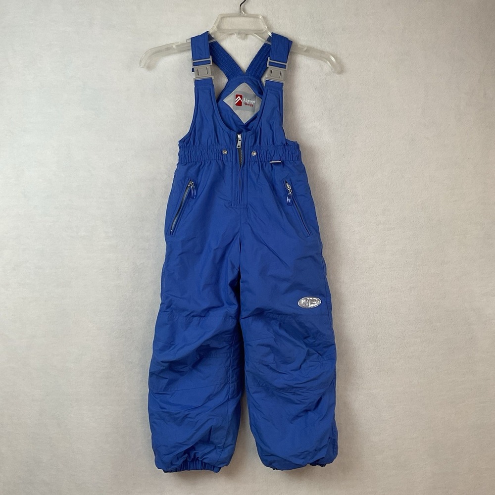 Alpine Design Snow Ski Bibs Girls Youth Size 4 Blue Overalls Insulated Winter